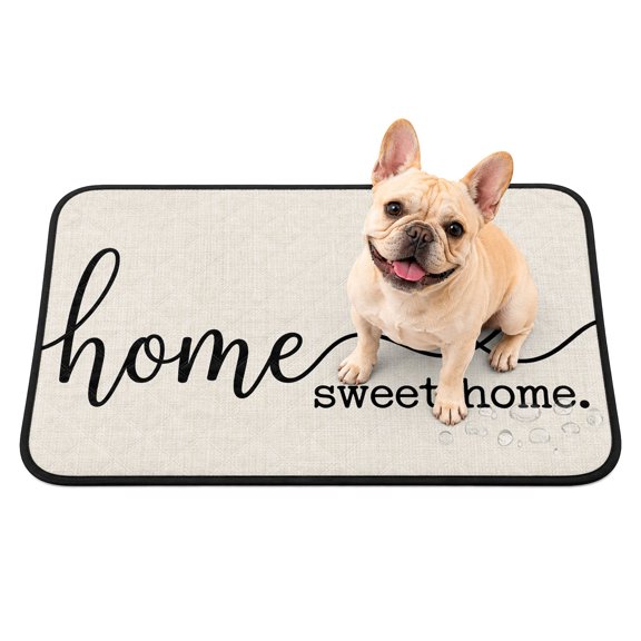 Washable Pee Pads for Dogs, Beige Non-Slip & Leak-Proof Potty Pads for Dogs, Reusable Pee Pad for Crates Floors Waterproof Puppy Training Pad 24"x18" Modern Simple Sweet Home Solid Color Stripes