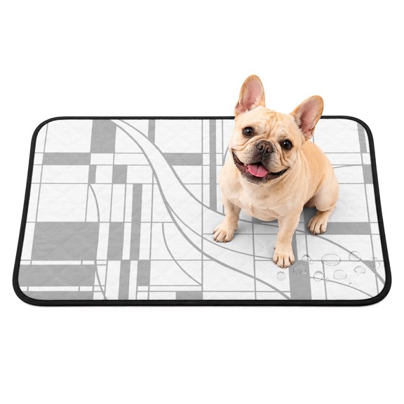 Washable Pee Pads for Dogs, Modern Bohemia Non-Slip & Leak-Proof Potty Pads for Dogs, Reusable Pee Pad for Crates Floors Waterproof Puppy Training Pad 36"x24" Abstract Minimalist Geometric Art Gray