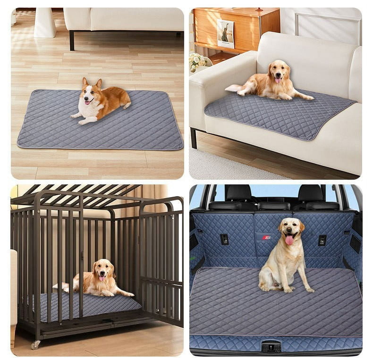 Washable Pee Pads for Dogs,Reusable Puppy Pads,Super Absorbent & Waterproof Training Mats for Potty,Crate,Kennel,Playpen,Bed & Sofa,Anti-Slip Wee Pee Pads for Dogs(35.4"×55.1",Gray)