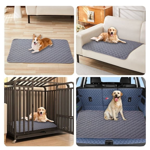 Washable Pee Pads for Dogs,Reusable Puppy Pads,Super Absorbent & Waterproof Training Mats for Potty,Crate,Kennel,Playpen,Bed & Sofa,Anti-Slip Wee Pee Pads for Dogs(35.4"×55.1",Gray)