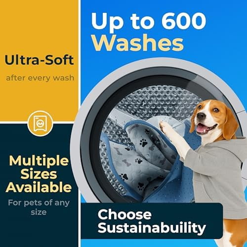 Washable Pee Pads for Dogs - Waterproof Reusable Puppy Pads with Anti-Slip Backing, Pet Training Pad for Puppy Playpen, Crate, Whelping Box, Potty Training (Pack of 4 - 30x34)