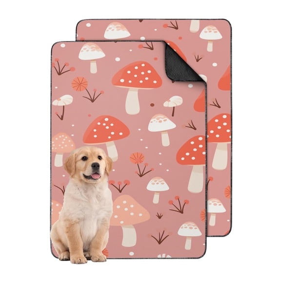 Washable Pee Pads for Dogs in an Elegant Plant Pattern, Reusable Non-Slip Pad for Indoor Potty Training and Floor Care (Plant patterns, 24" x35")