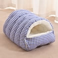 thumbnail image 1 of Washable Pet Bed for Small Dogs and Cats, Removable and Machine Washable Cover, Winter Warm with Thick Insulation, Semi-Enclosed Design for Security, Two-Purpose Use As Enclosed Or Open Bed, 1 of 6