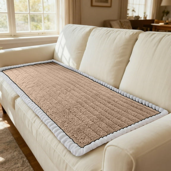 Washable Pet Couch Cover, Non- Sofa Protector with Soft Plush and Cozy Sherpa Materials, Dog Cat Furniture Protector Mat for Sectional, Love Seat, Recliner, Thick Fuzzy Cushion Cover