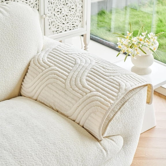 Washable Pet Couch Cover Protector for Sectional, Sofa Armrest Headrest Covers Pad, Anti-Slip Pet Friendly Boho Slipcovers