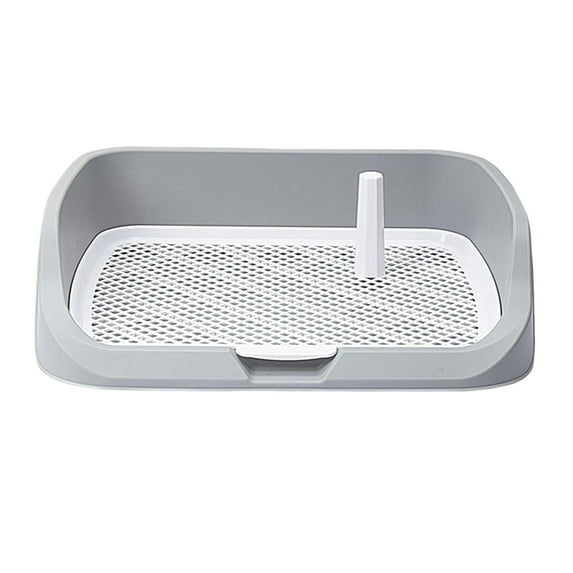 Washable Pet Dog Toilet, Dog Potty Tray Easy to Clean Indoor Outdoor Bedpan Lattice Urinal Training Pad Holder Trainer Corner for Dogs Cats Grey