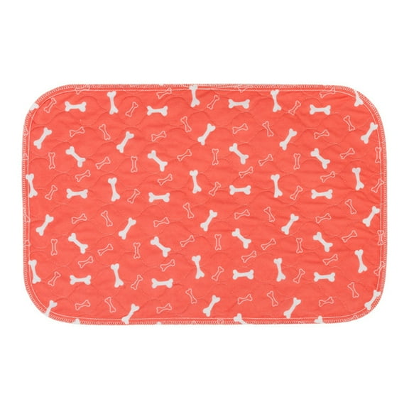 Washable Pet Pee Pad Reusable Dog Training Pad with Bone Print Absorbent Leak-Proof Puppy Potty Mat for Indoor Floors and Furniture Red Bone Pattern