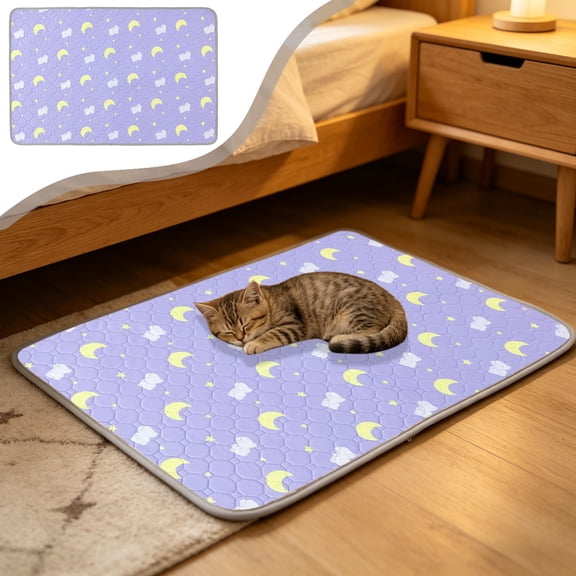 Washable Pet Pee Pads for Dogs and Cats, 1PC Tear Proof Reusable Waterproof Puppy Pads, Non-Slip Super Absorbent Dog Training Pad for Crate Bed (Purple, 23.6"x17.7")
