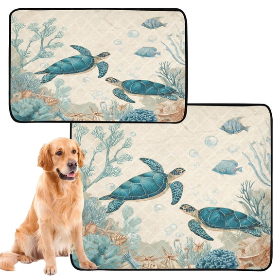 Washable Pet Pee Pads Soft Plush Absorbent Mat Non-Slip Floor Protector for for Dogs & Cats Underwater Scene Featuring