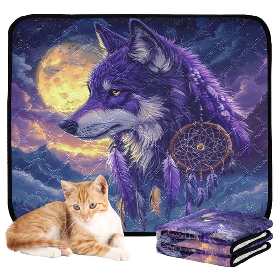 Washable Pet Pee Pads with Super Absorbent Reusable Training Pads for Dogs & Cats A Beautiful Wolf