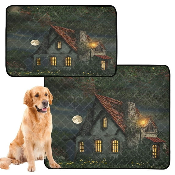 Washable Pet Pee Pads with Super Absorbent Reusable Training Pads for Dogs & Cats A House in Grass