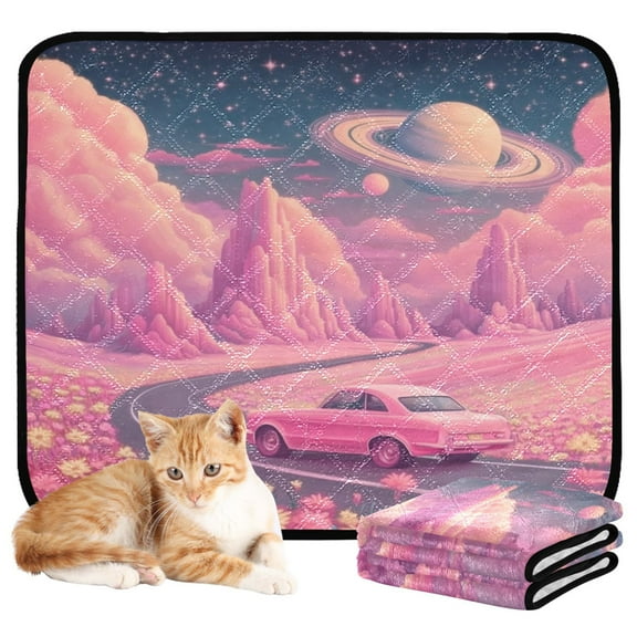 Washable Pet Pee Pads with Super Absorbent Reusable Training Pads for Dogs & Cats A Pink Landscape