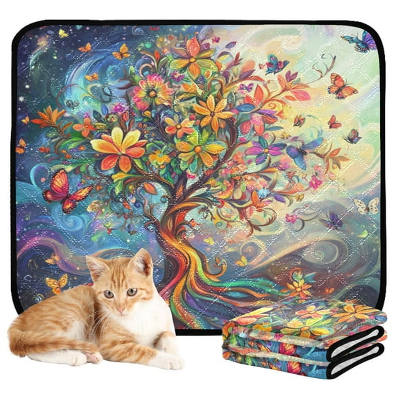 Washable Pet Pee Pads with Super Absorbent Reusable Training Pads for Dogs & Cats A Whimsical Tree