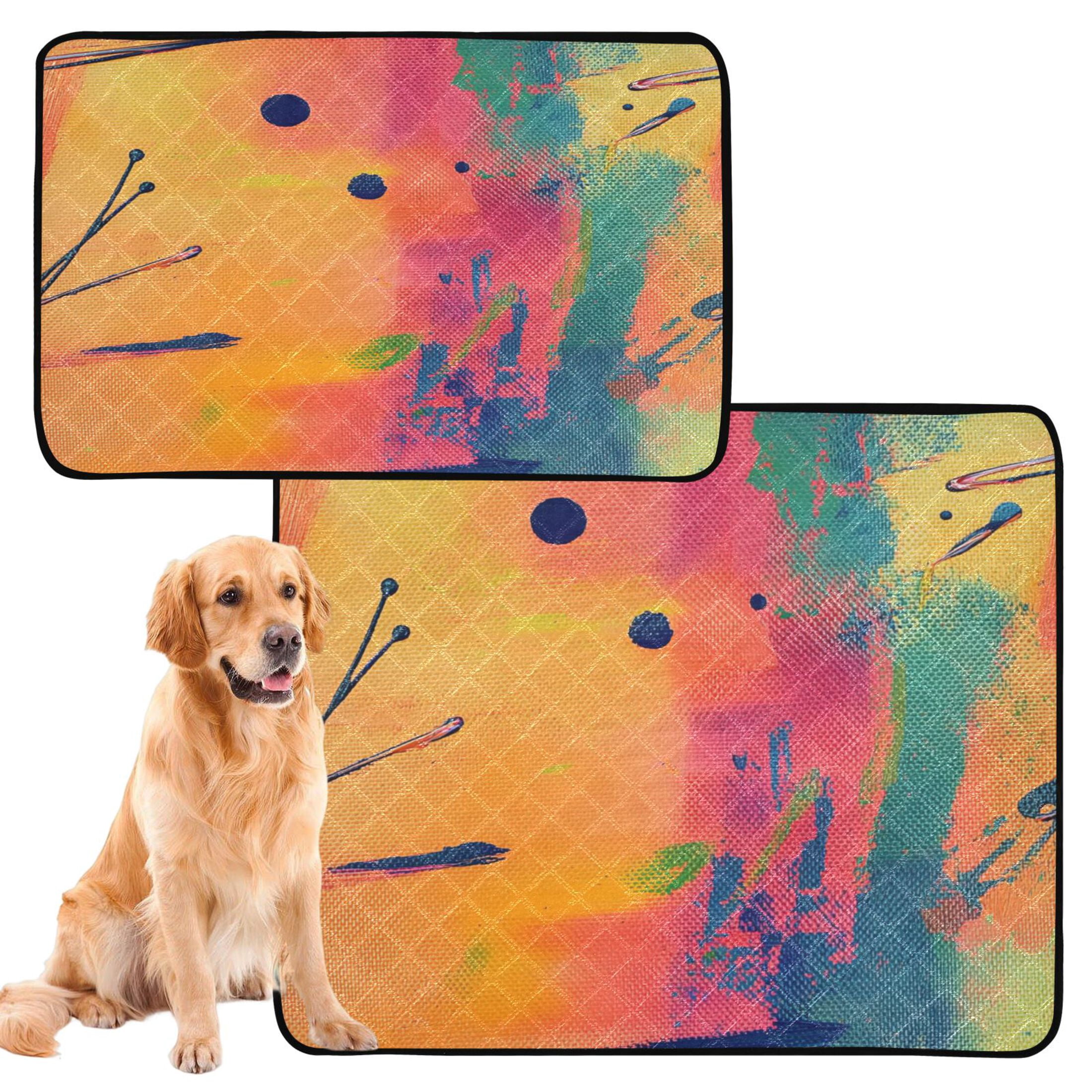 Washable Pet Pee Pads with Super Absorbent Reusable Training Pads for Dogs & Cats Abstract Painting with Bold Brushstrokes