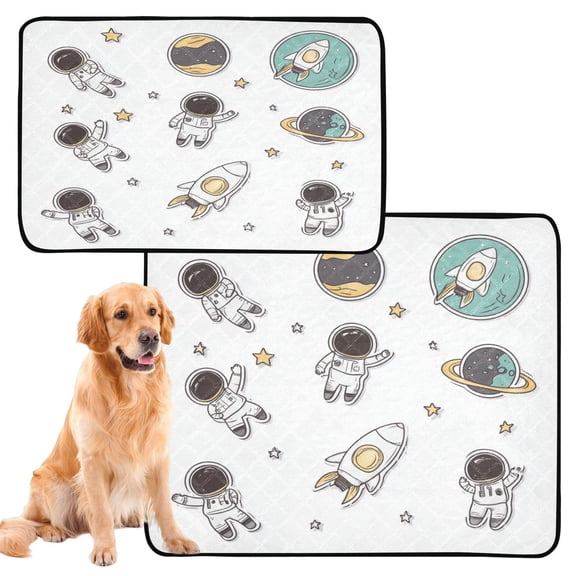 Washable Pet Pee Pads with Super Absorbent Reusable Training Pads for Dogs & Cats Astronauts in Space