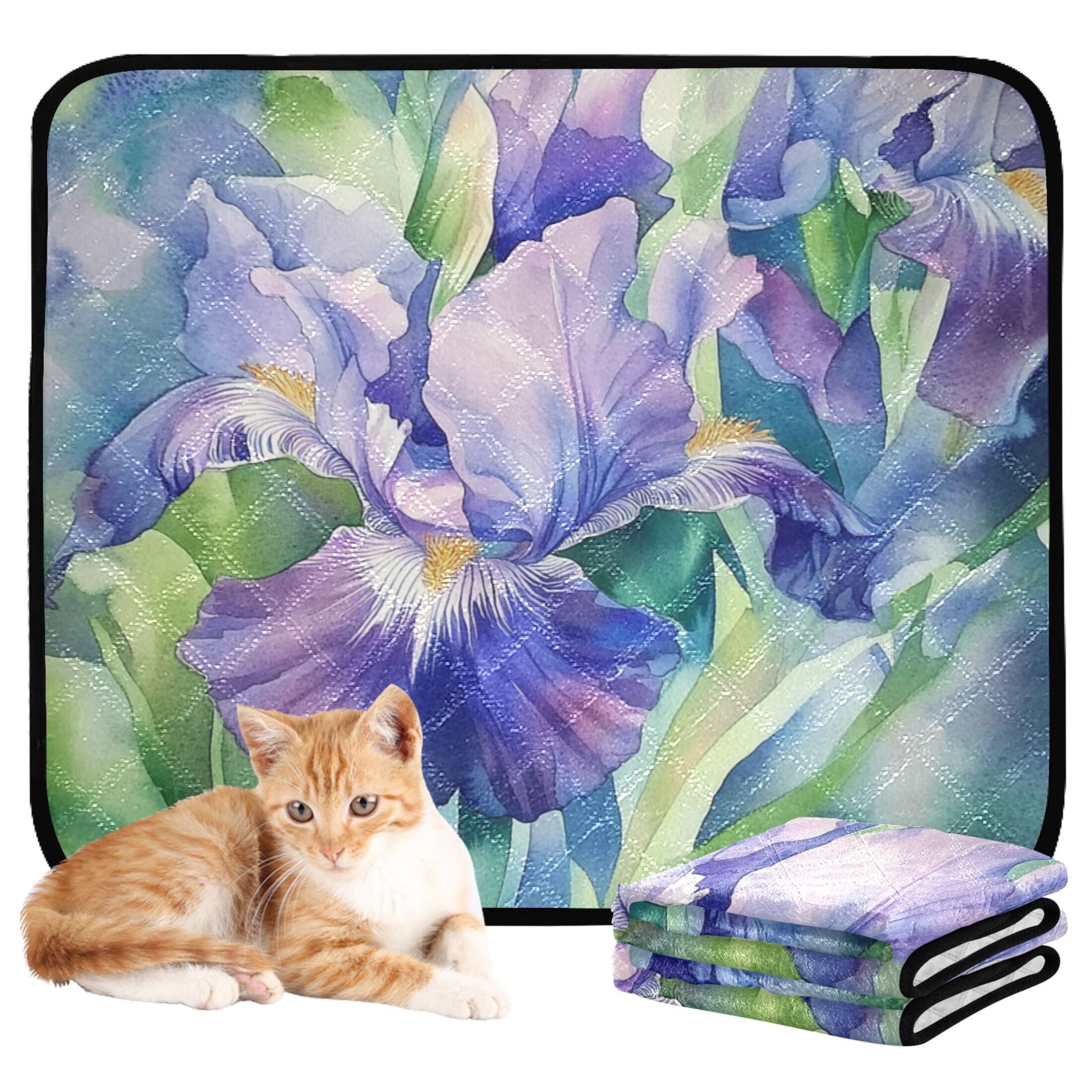Washable Pet Pee Pads with Super Absorbent Reusable Training Pads for Dogs & Cats Beautiful Iris Flower