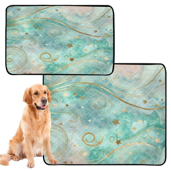 Washable Pet Pee Pads with Super Absorbent Reusable Training Pads for Dogs & Cats Beautiful Swirling Lines