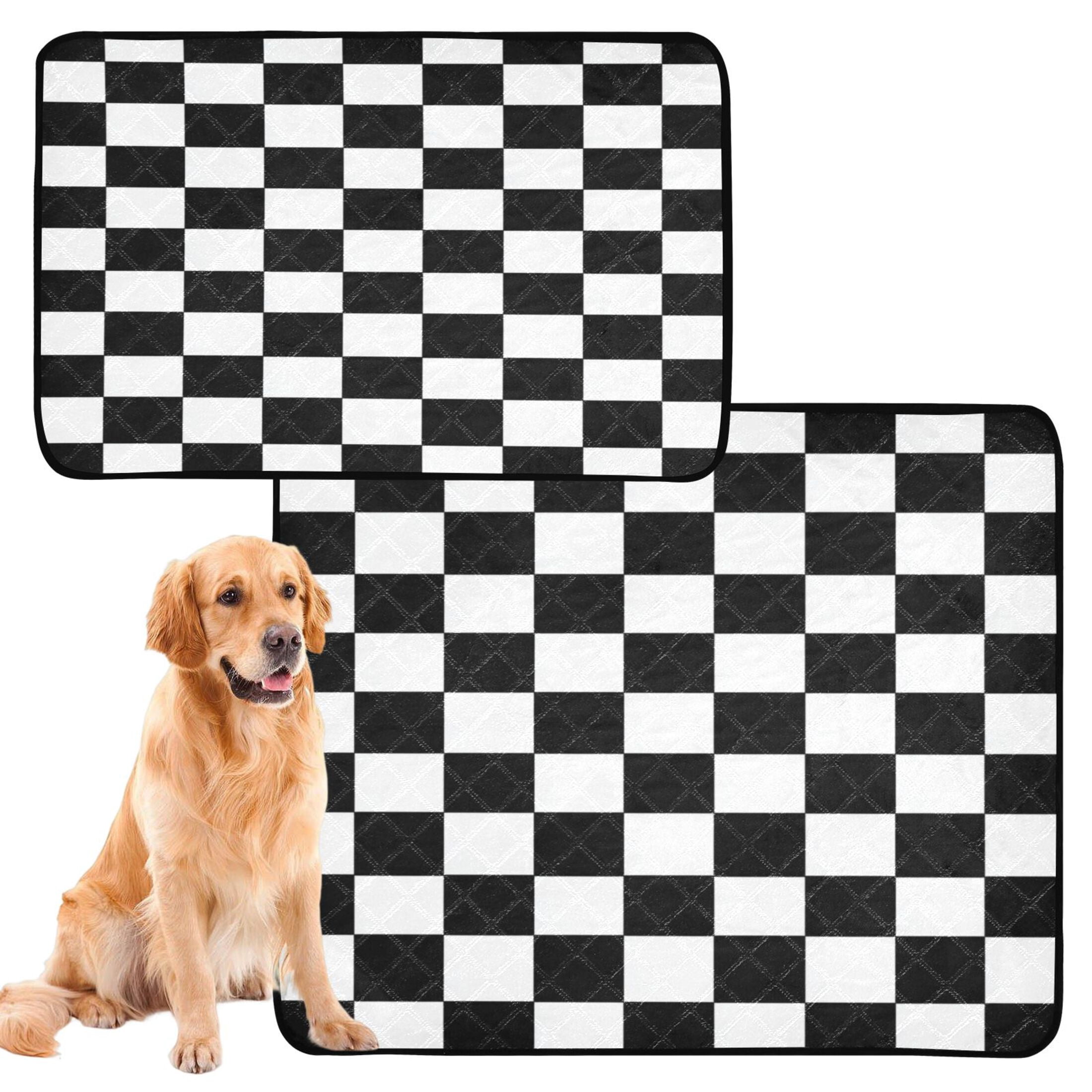 Washable Pet Pee Pads with Super Absorbent Reusable Training Pads for Dogs & Cats Black and White Check