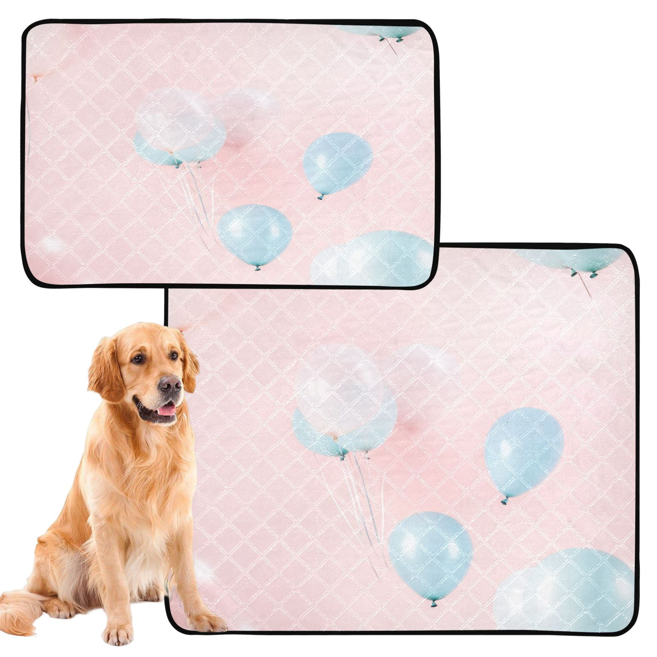 Washable Pet Pee Pads with Super Absorbent Reusable Training Pads for Dogs & Cats Blue Balloons