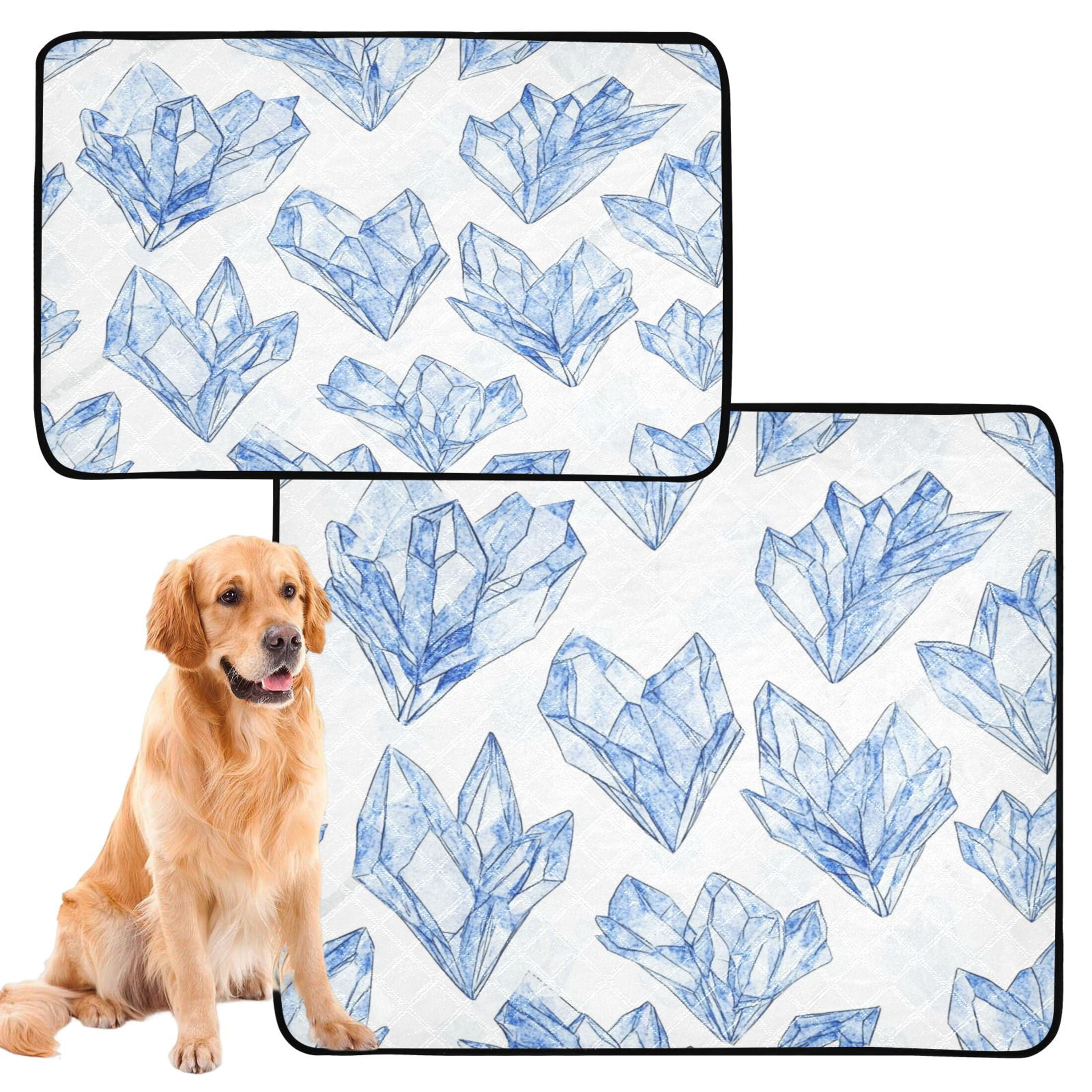 Washable Pet Pee Pads with Super Absorbent Reusable Training Pads for Dogs & Cats Blue Crystals