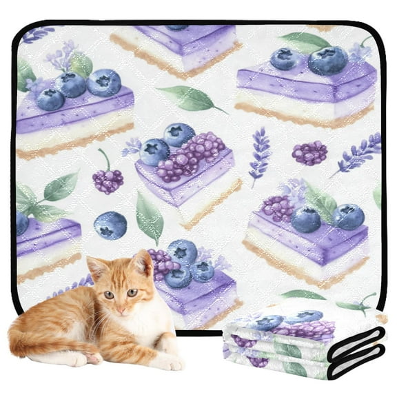 Washable Pet Pee Pads with Super Absorbent Reusable Training Pads for Dogs & Cats Blueberry Cheesecake Pattern