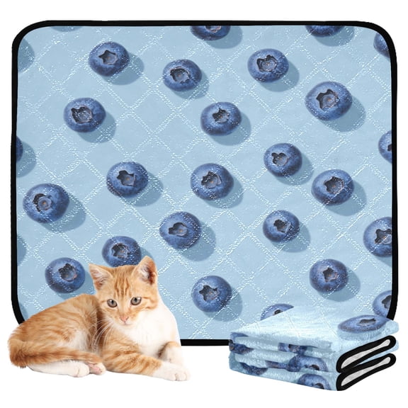 Washable Pet Pee Pads with Super Absorbent Reusable Training Pads for Dogs & Cats Blueberry Pattern