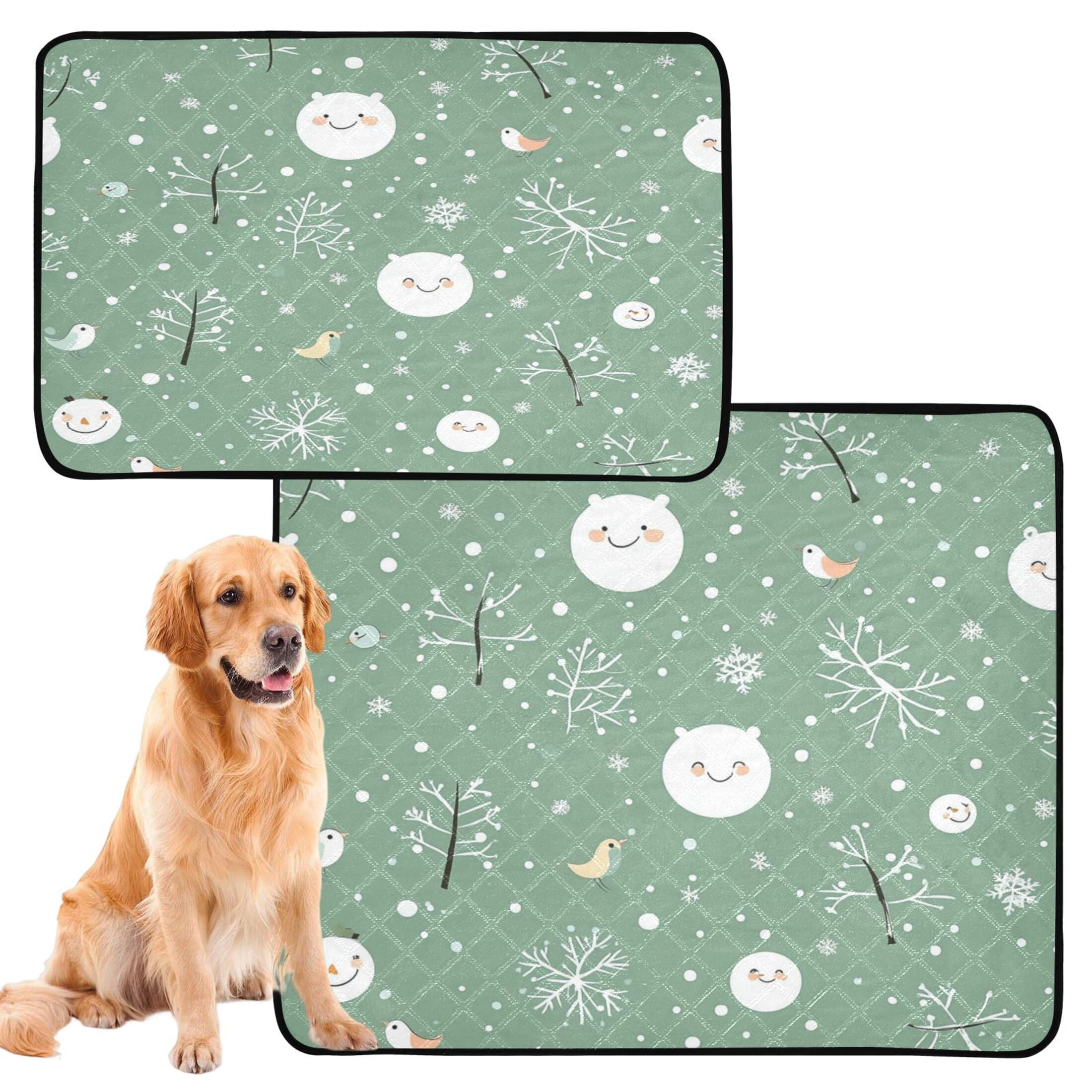 Washable Pet Pee Pads with Super Absorbent Reusable Training Pads for Dogs & Cats Cartoon Winter Elements