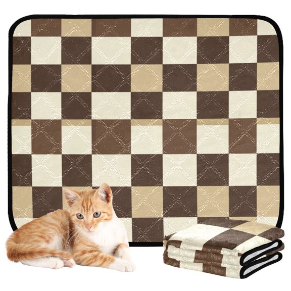 Washable Pet Pee Pads with Super Absorbent Reusable Training Pads for Dogs & Cats Chessboard Pattern