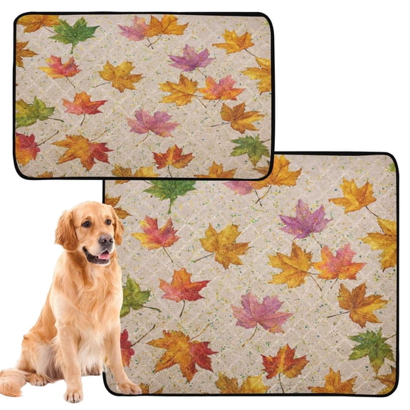 Washable Pet Pee Pads with Super Absorbent Reusable Training Pads for Dogs & Cats Colored Autumn Leaves