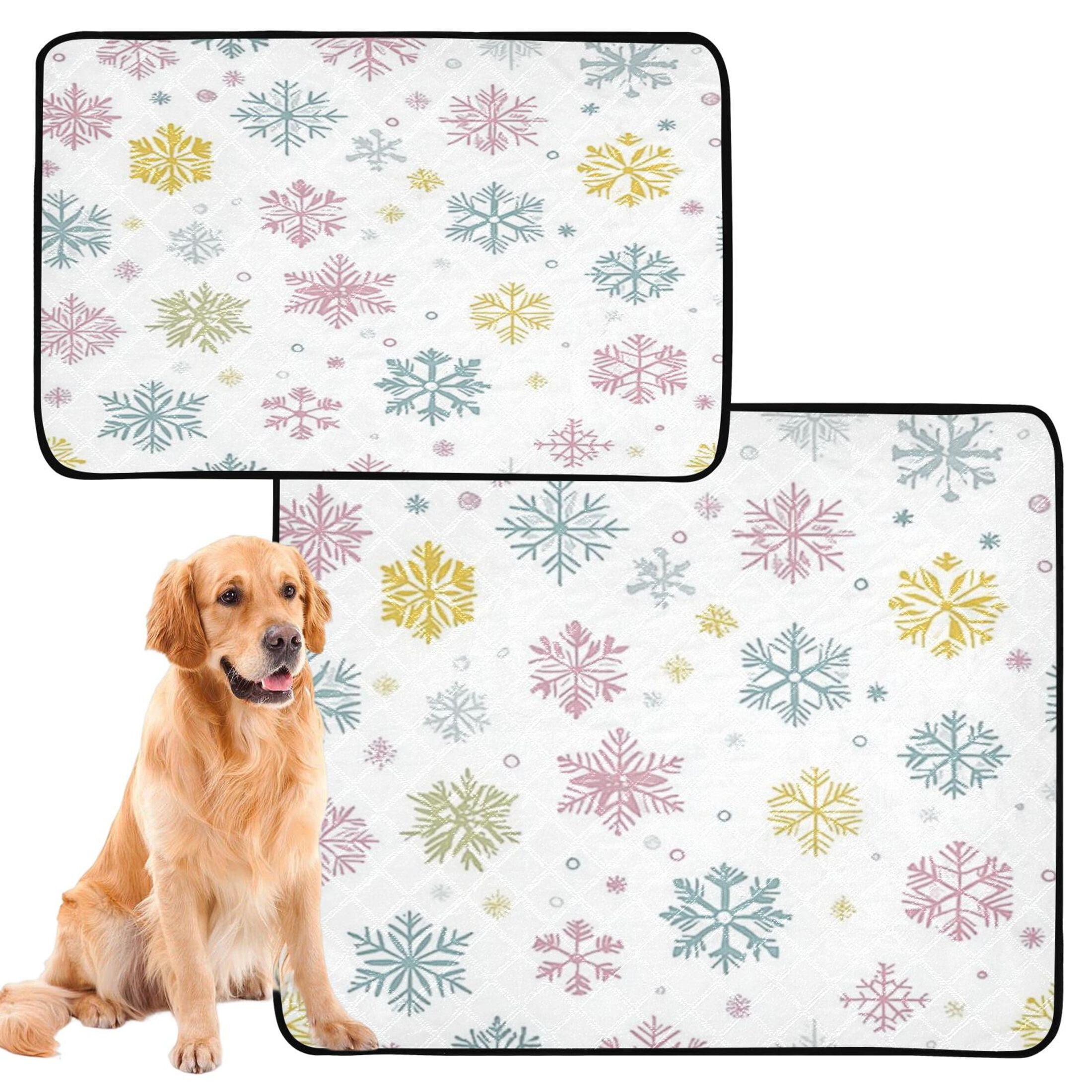 Washable Pet Pee Pads with Super Absorbent Reusable Training Pads for Dogs & Cats Colorful Snowflakes