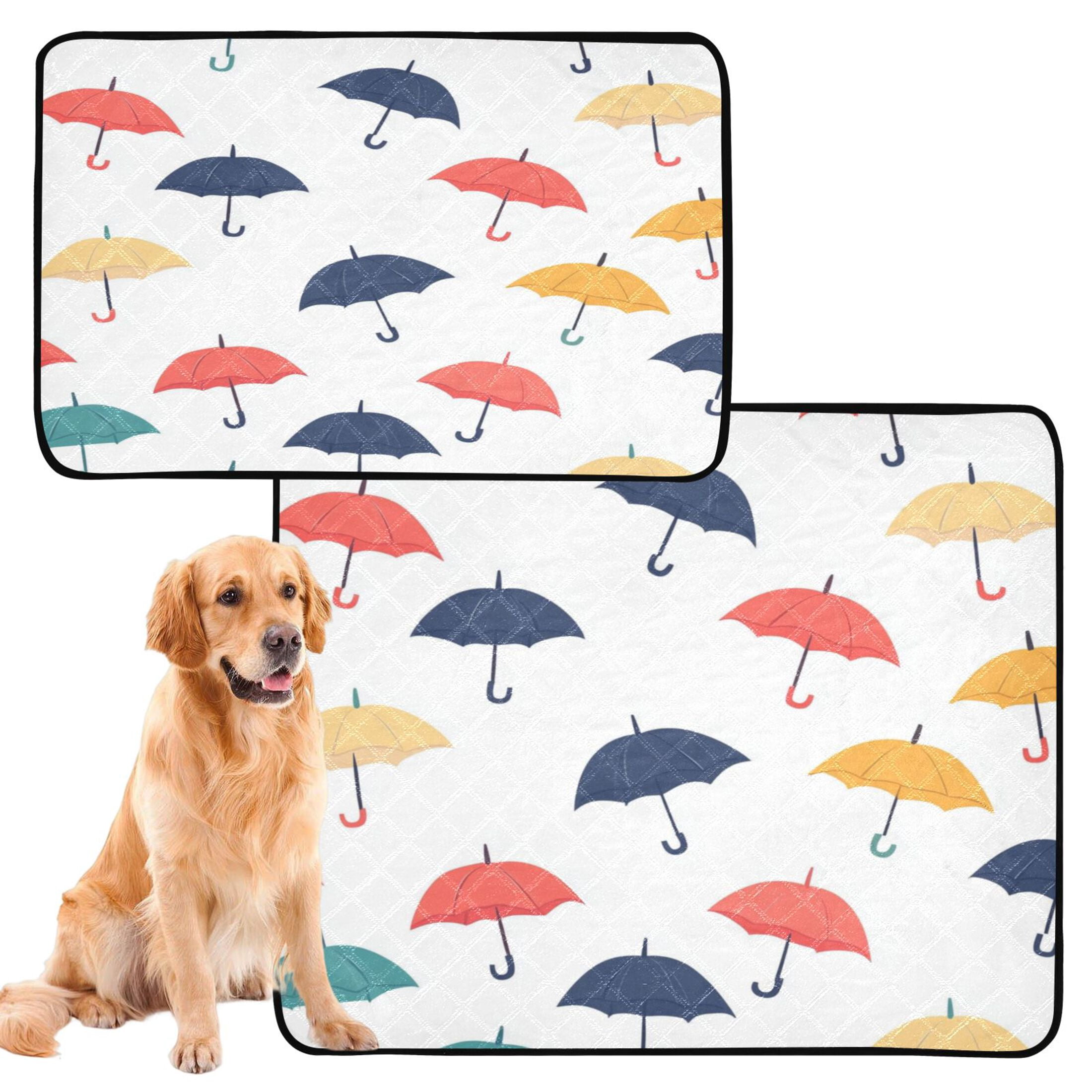 Washable Pet Pee Pads with Super Absorbent Reusable Training Pads for Dogs & Cats Colorful Umbrellas Pattern
