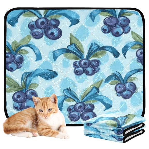 Washable Pet Pee Pads with Super Absorbent Reusable Training Pads for Dogs & Cats Cute Blueberry Pattern