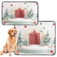 thumbnail image 1 of Washable Pet Pee Pads with Super Absorbent Reusable Training Pads for Dogs & Cats Cute Christmas Podium Scene, 1 of 6