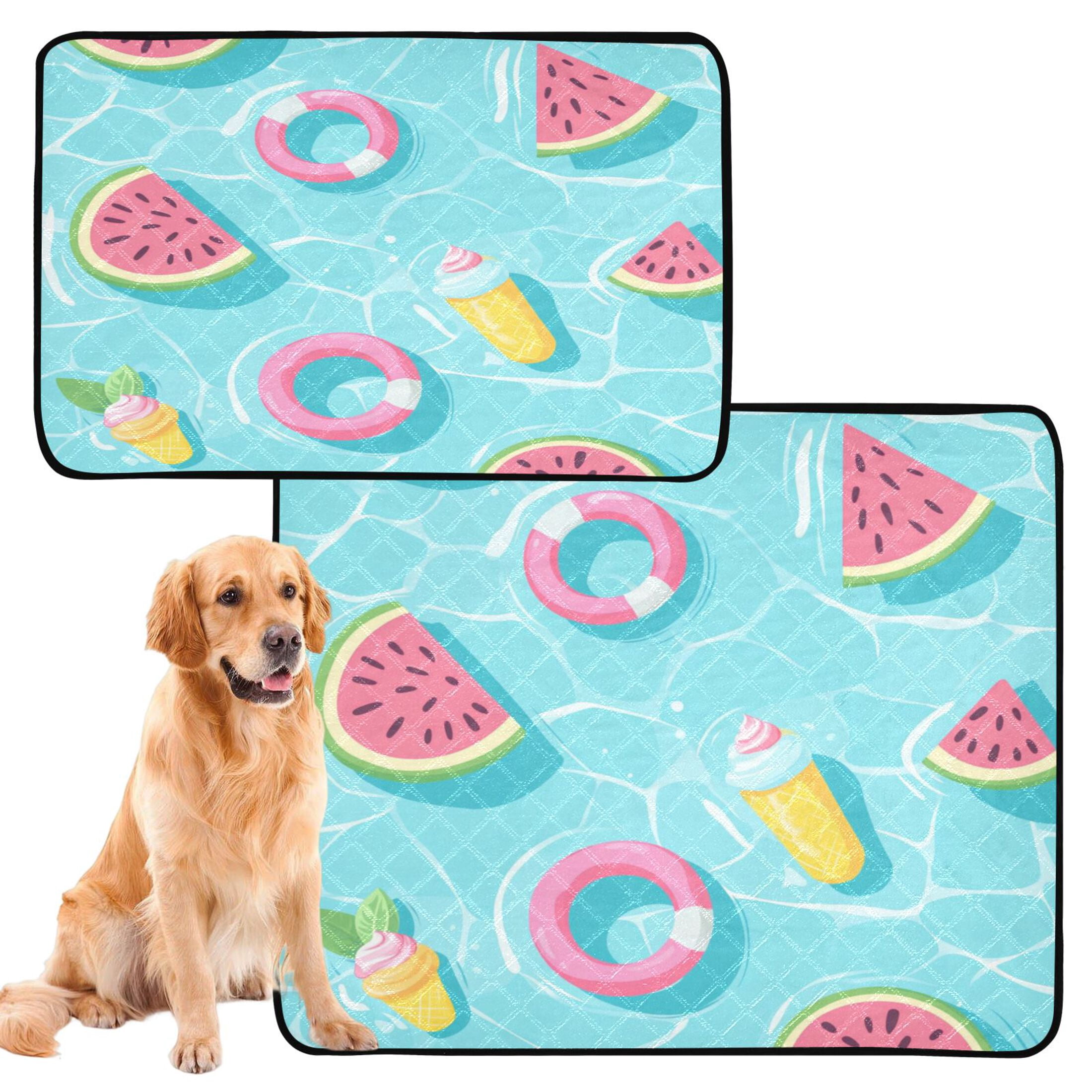 Washable Pet Pee Pads with Super Absorbent Reusable Training Pads for Dogs & Cats Cute Pool Background