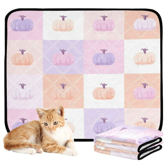 Washable Pet Pee Pads with Super Absorbent Reusable Training Pads for Dogs & Cats Cute Pumpkins Pattern