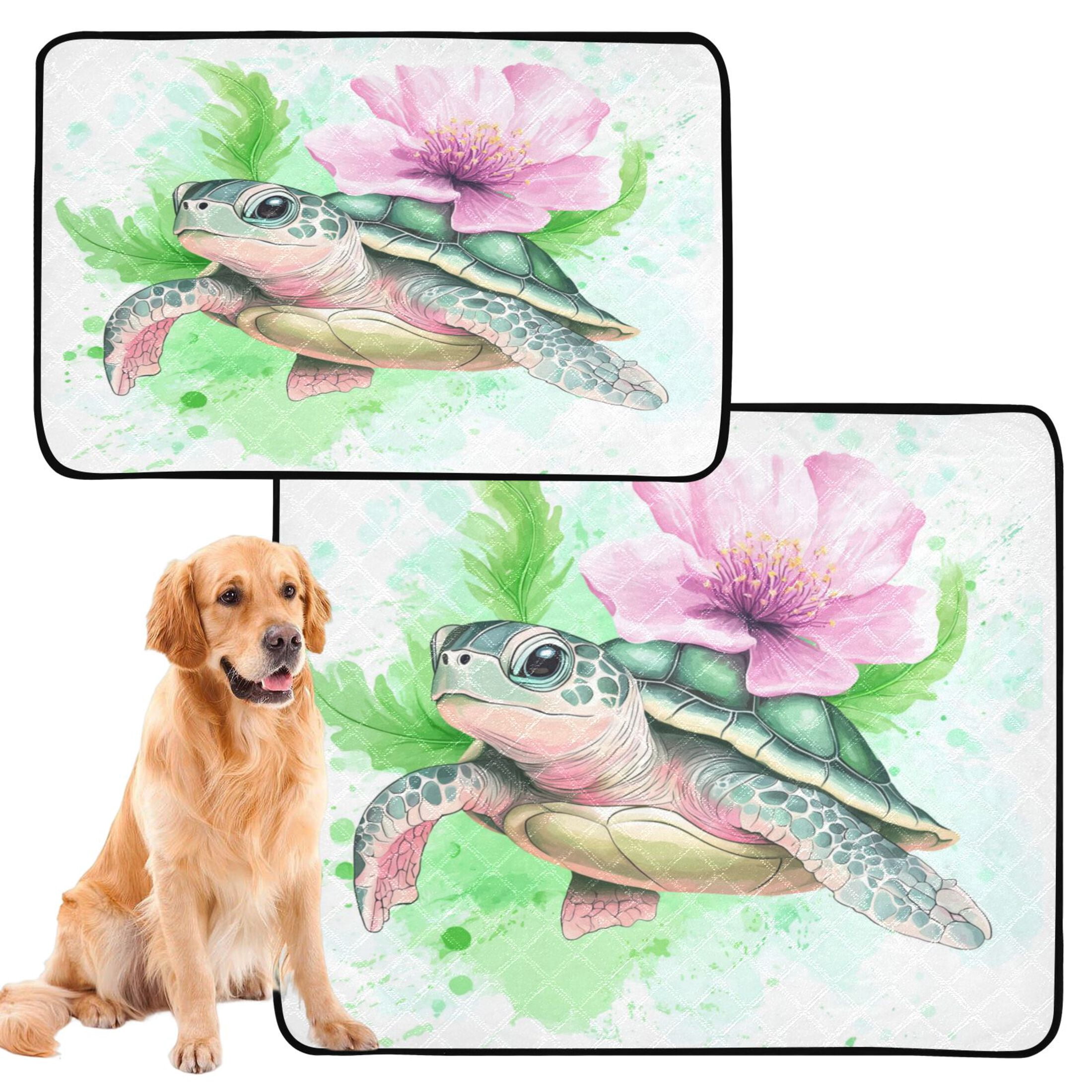 Washable Pet Pee Pads with Super Absorbent Reusable Training Pads for Dogs & Cats Cute Turtle