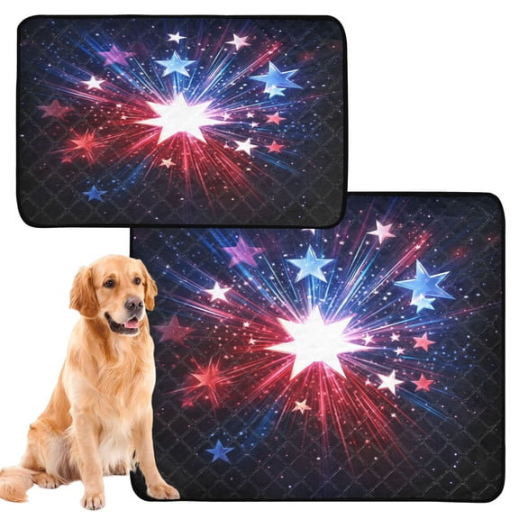 Washable Pet Pee Pads with Super Absorbent Reusable Training Pads for Dogs & Cats Exploding Stars and Lights