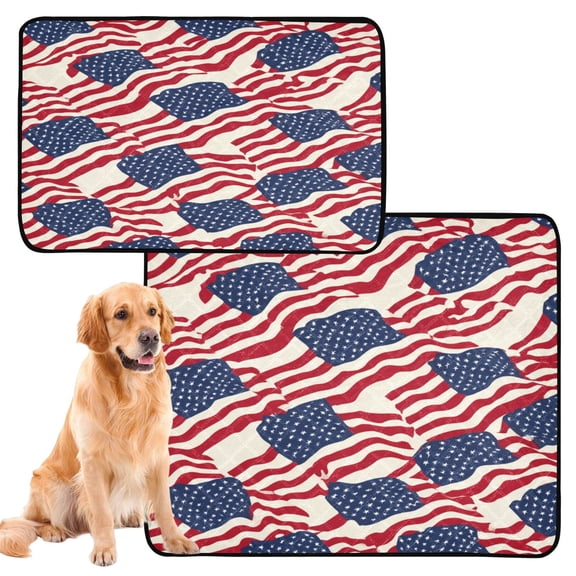 Washable Pet Pee Pads with Super Absorbent Reusable Training Pads for Dogs & Cats Flags Abstract Design