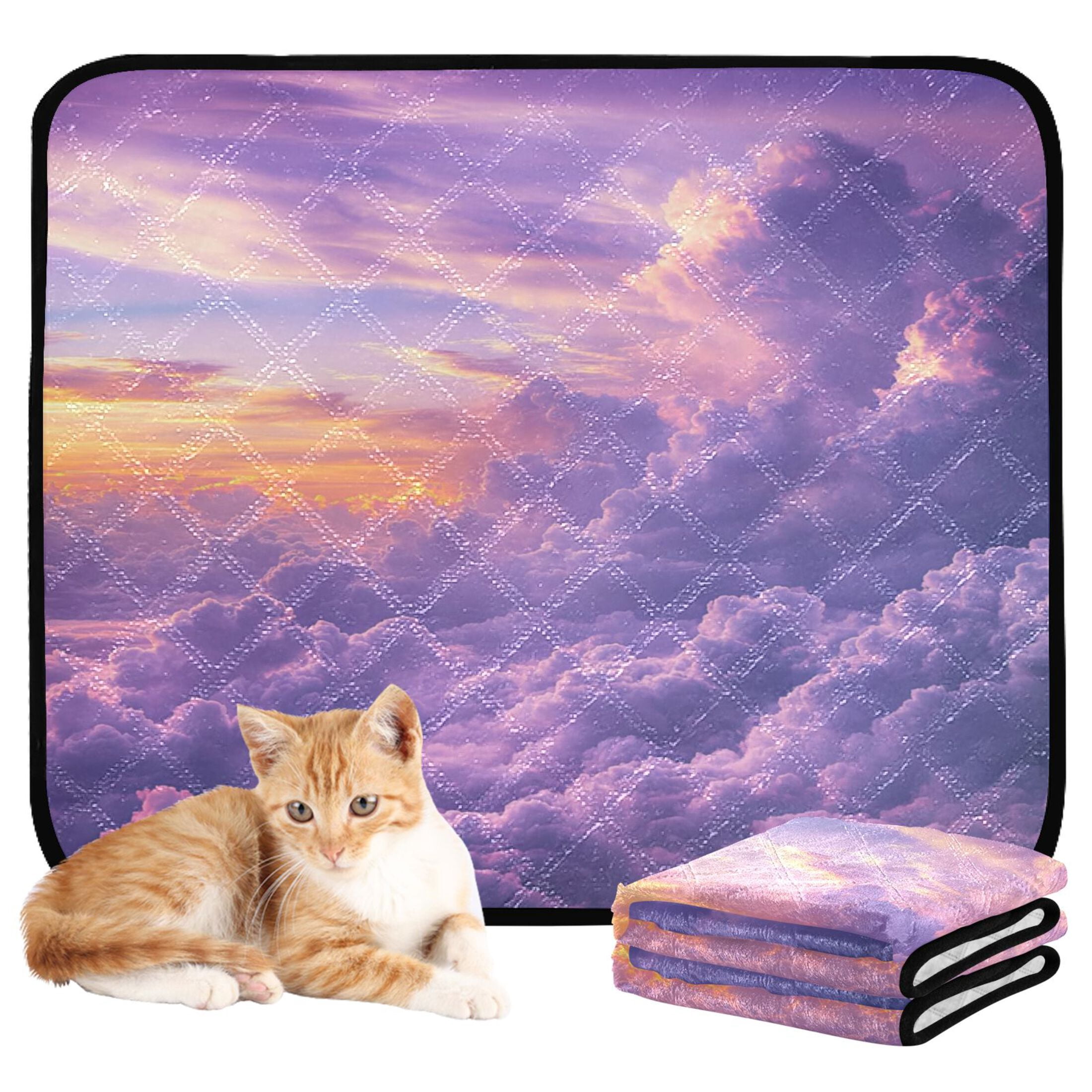 Washable Pet Pee Pads with Super Absorbent Reusable Training Pads for Dogs & Cats Fluffy Clouds