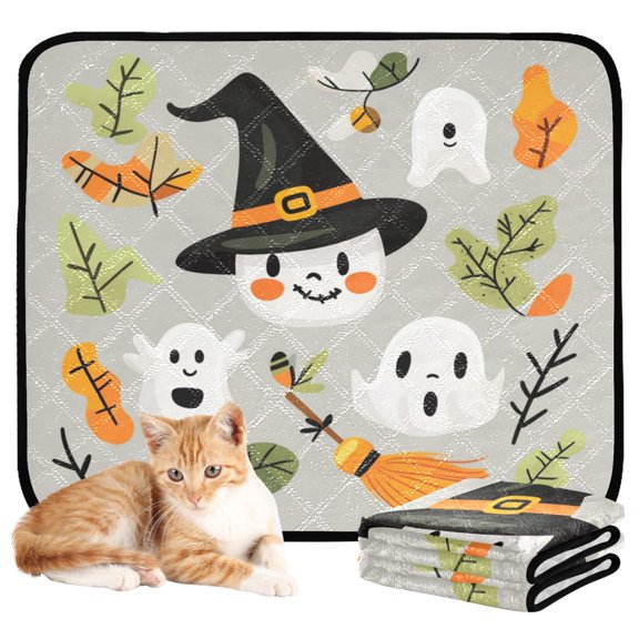 Washable Pet Pee Pads with Super Absorbent Reusable Training Pads for Dogs & Cats Halloween-themed Vector Elements