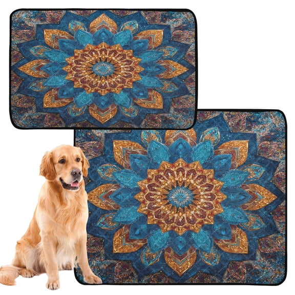 Washable Pet Pee Pads with Super Absorbent Reusable Training Pads for Dogs & Cats Intricate Geometric Shapes