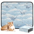 thumbnail image 1 of Washable Pet Pee Pads with Super Absorbent Reusable Training Pads for Dogs & Cats Light Blue Paper Cranes, 1 of 6