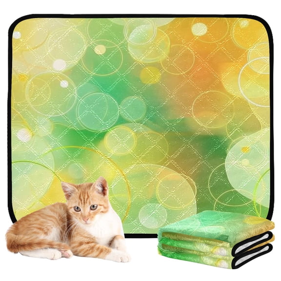 Washable Pet Pee Pads with Super Absorbent Reusable Training Pads for Dogs & Cats Light Yellow Round