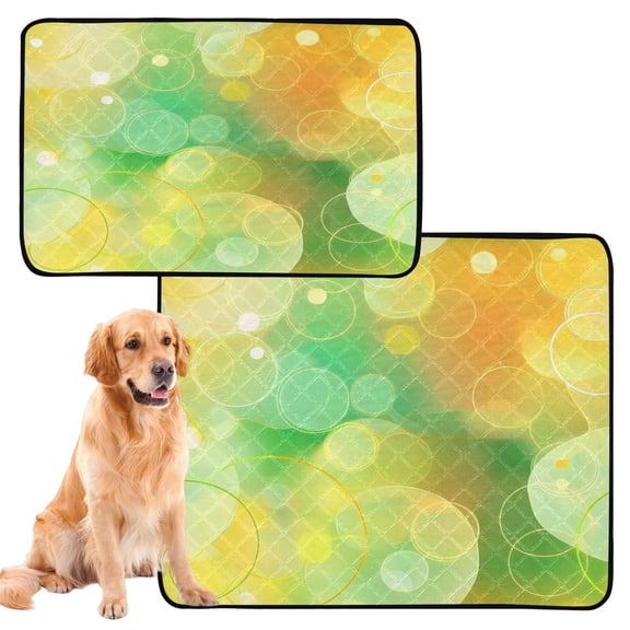 Washable Pet Pee Pads with Super Absorbent Reusable Training Pads for Dogs & Cats Light Yellow Round