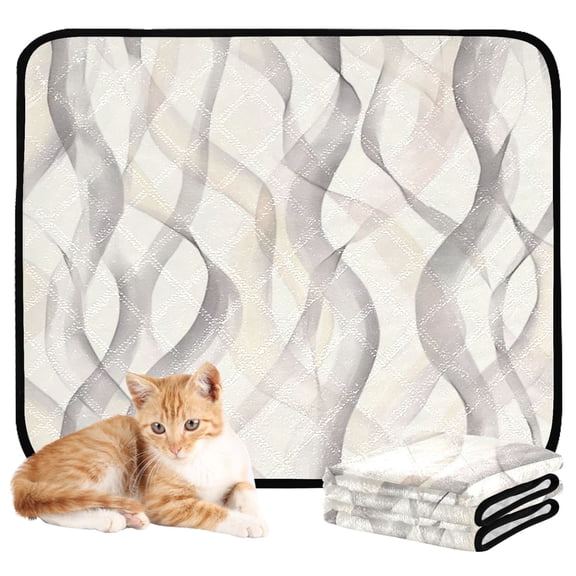 Washable Pet Pee Pads with Super Absorbent Reusable Training Pads for Dogs & Cats Pastel Thin Lines