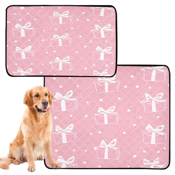 Washable Pet Pee Pads with Super Absorbent Reusable Training Pads for Dogs & Cats Pink Gift Pattern
