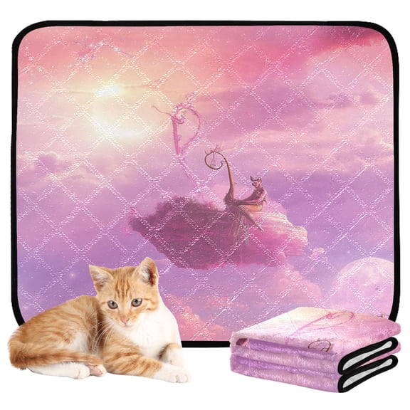 Washable Pet Pee Pads with Super Absorbent Reusable Training Pads for Dogs & Cats Pink Sky