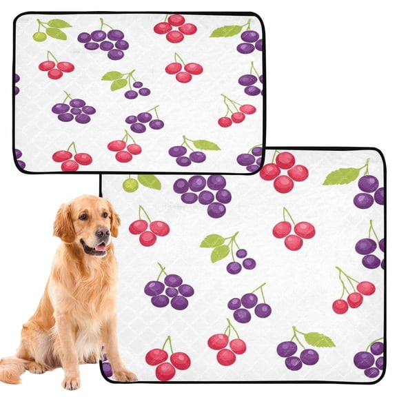 Washable Pet Pee Pads with Super Absorbent Reusable Training Pads for Dogs & Cats Purple and Red Grapes