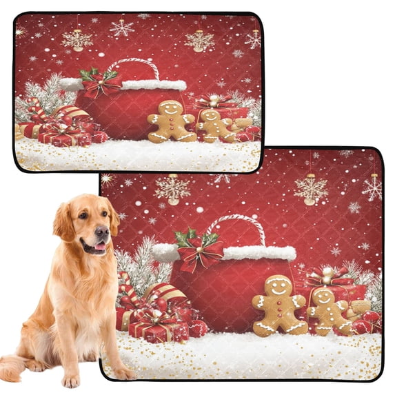 Washable Pet Pee Pads with Super Absorbent Reusable Training Pads for Dogs & Cats Red Gift Bag