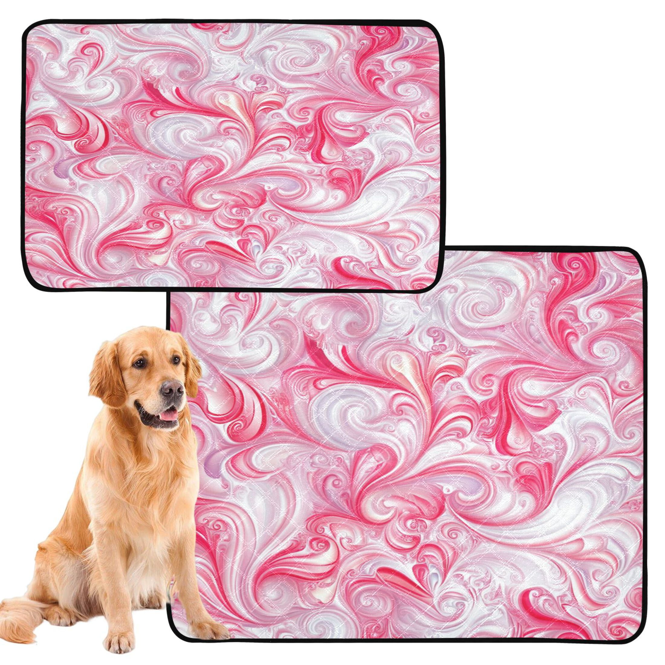 Washable Pet Pee Pads with Super Absorbent Reusable Training Pads for Dogs & Cats Red Intricate Swirls